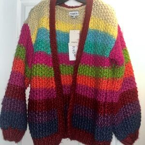 FRNCH Multicolor Knit Cardigan